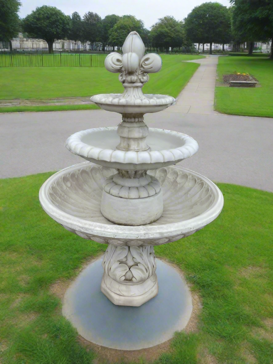 Three-Tier Fleur-de-Lis Garden Fountain