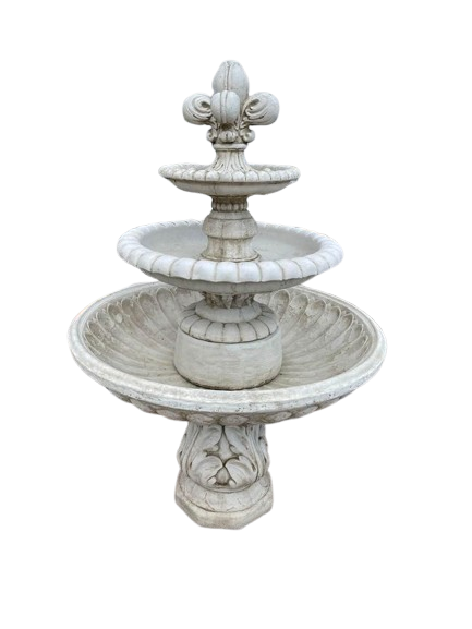 Three-Tier Fleur-de-Lis Garden Fountain