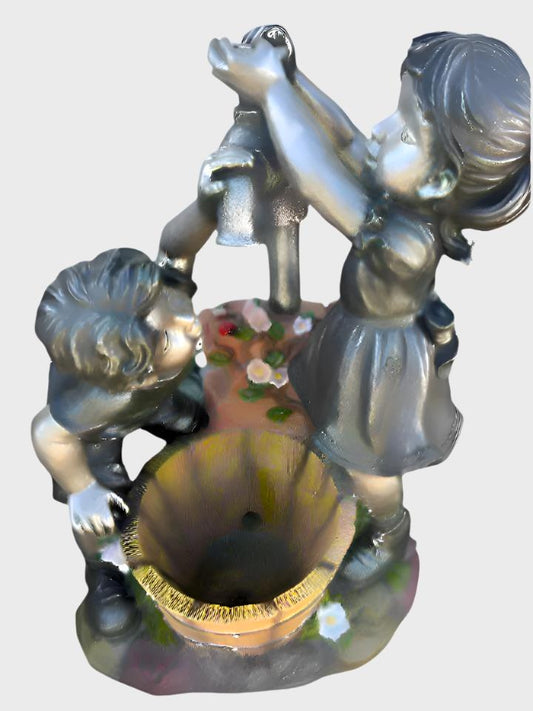 Boy and girl water fountain came with light and pump 72 cm tall