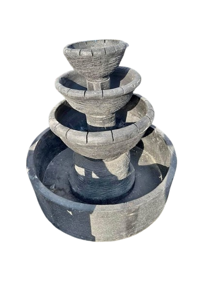 Rustic Three-Tier Barrel Water Fountain