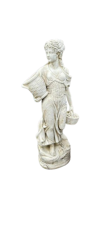 Classical Lady with Basket Garden Statue