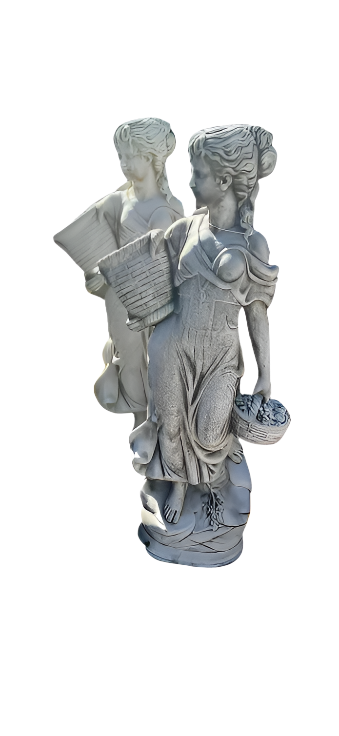 Classical Lady with Basket Garden Statue