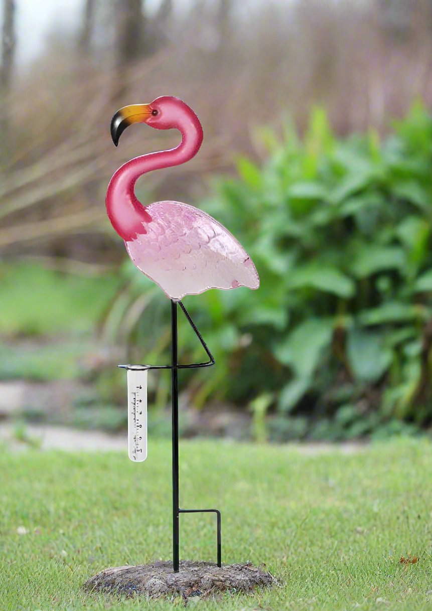 Pink Flamingo Rain Gauge